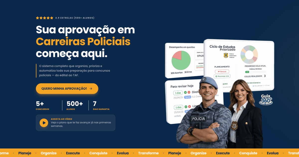 Guia 360 Planner | Planejamento Inteligente para Concursos Policiais